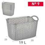 Kela Cestino Alvaro In Plastica Intrecciata – Portaoggetti Quadrato Nero 19x19x6 Cm
