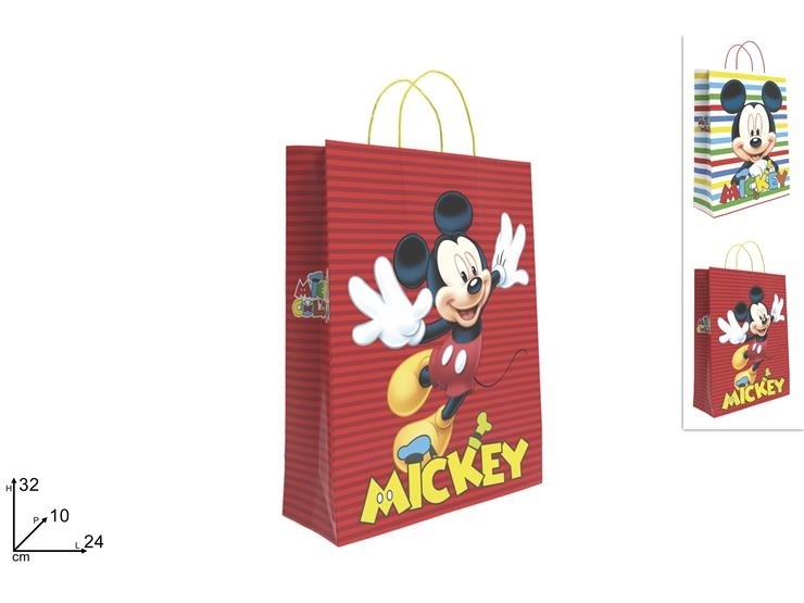 1 Pezzo Busta Regalo Mickey 24 x 10 x 32 cm Vari Decori
