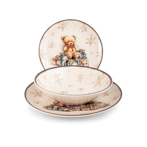 Servizio di Piatti da Tavola in Ceramica Natalizio Majestic 18 Pezzi - immagine 1