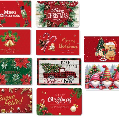 1 Pezzo Tappeto Zerbino Natalizio Natale Rettangolare 40 x 60 cm Vari Decori - immagine 1