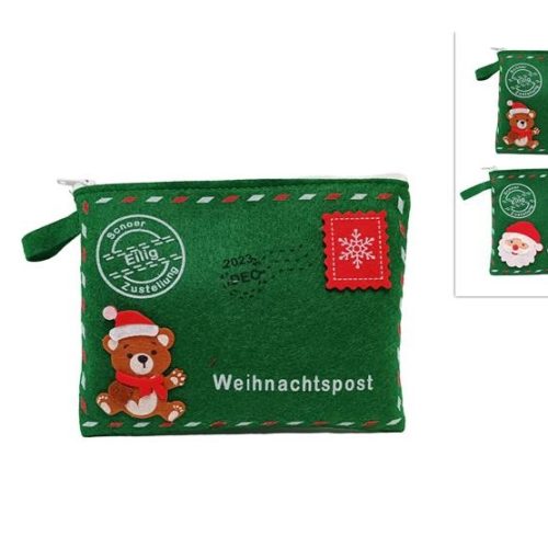 1 Pezzo Portalettere in Feltro di Babbo Natale 13 x 17 cm 2 Decori - immagine 1
