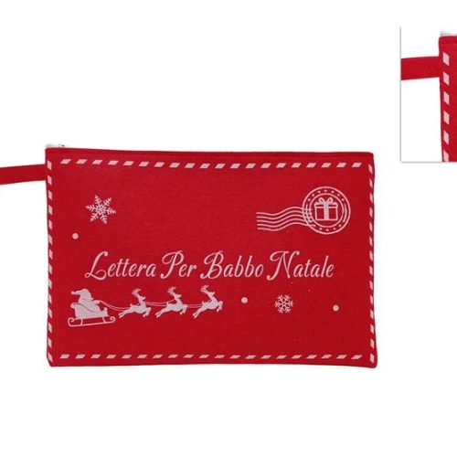 1 Pezzo Portalettere in Feltro di Babbo Natale 16 x 25 cm - immagine 1