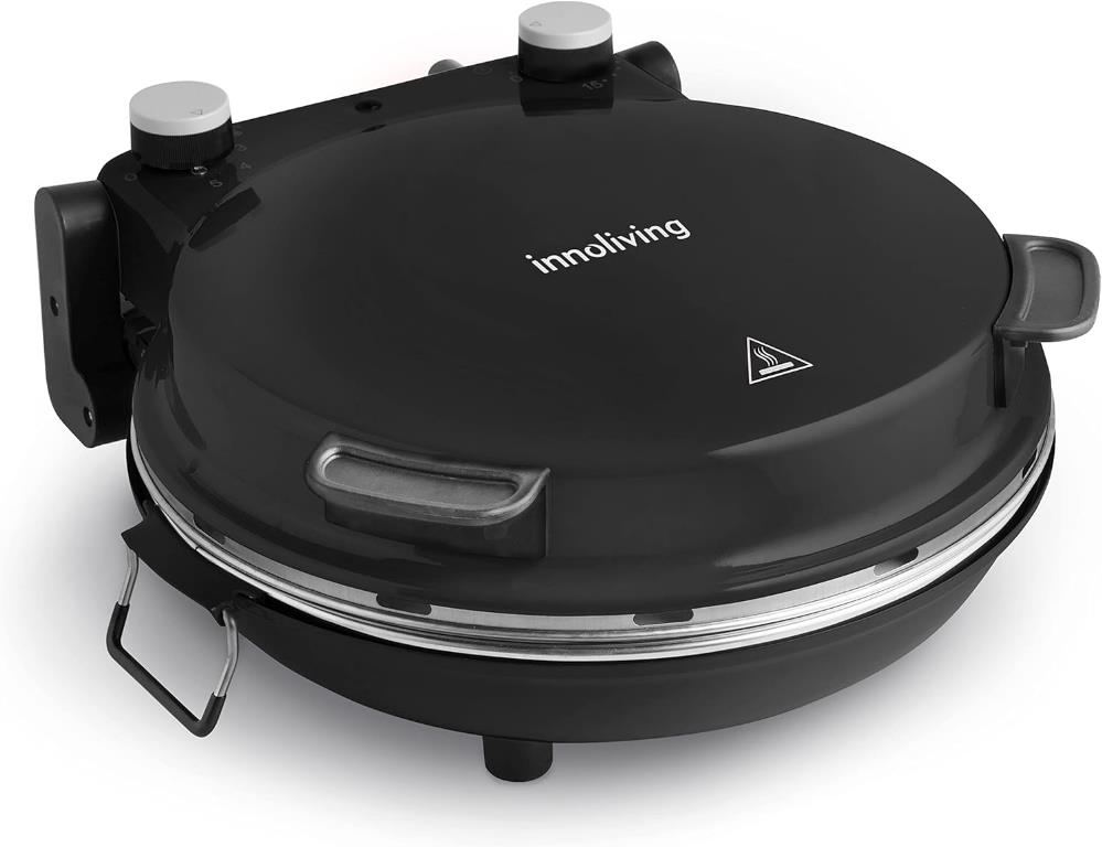 Forno Pizza Elettrico con Termostato Nero 1200 Watt Innoliving