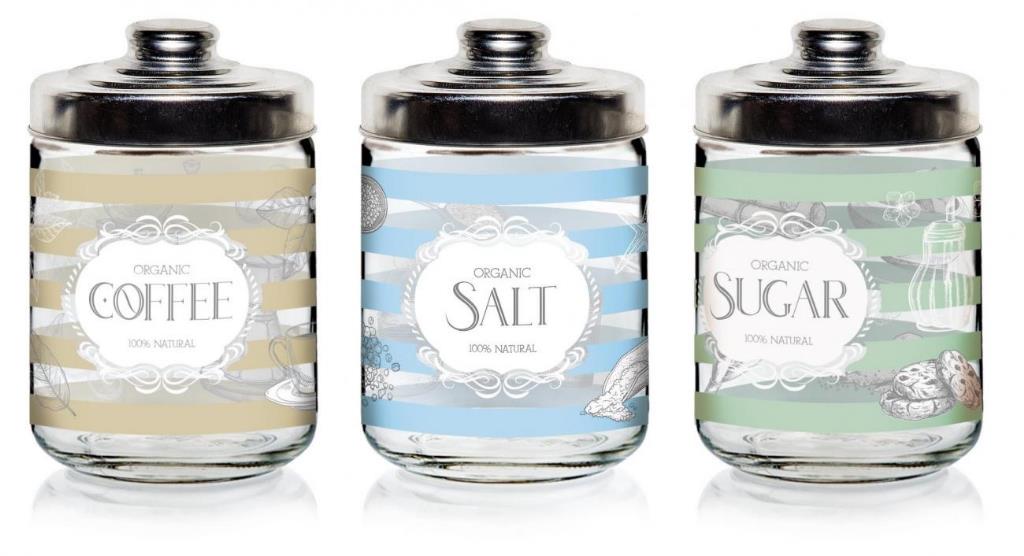 Set 3 Barattoli In Vetro Da 250 Ml Con Coperchio In Legno Di Acacia E Cucchiaio | Contenitori Per Zucchero, Sale, Spezie, Cucina E Bagno