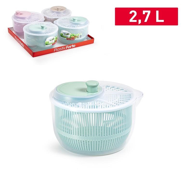 1 Pezzo Centrifuga Insalata Rucola 2,7 Litri 21 cm 3 Colori
