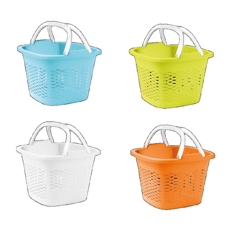 1 Pezzo Cesta Quadrata Forata con Manici 38 x 38 x 24 cm 4 Colori