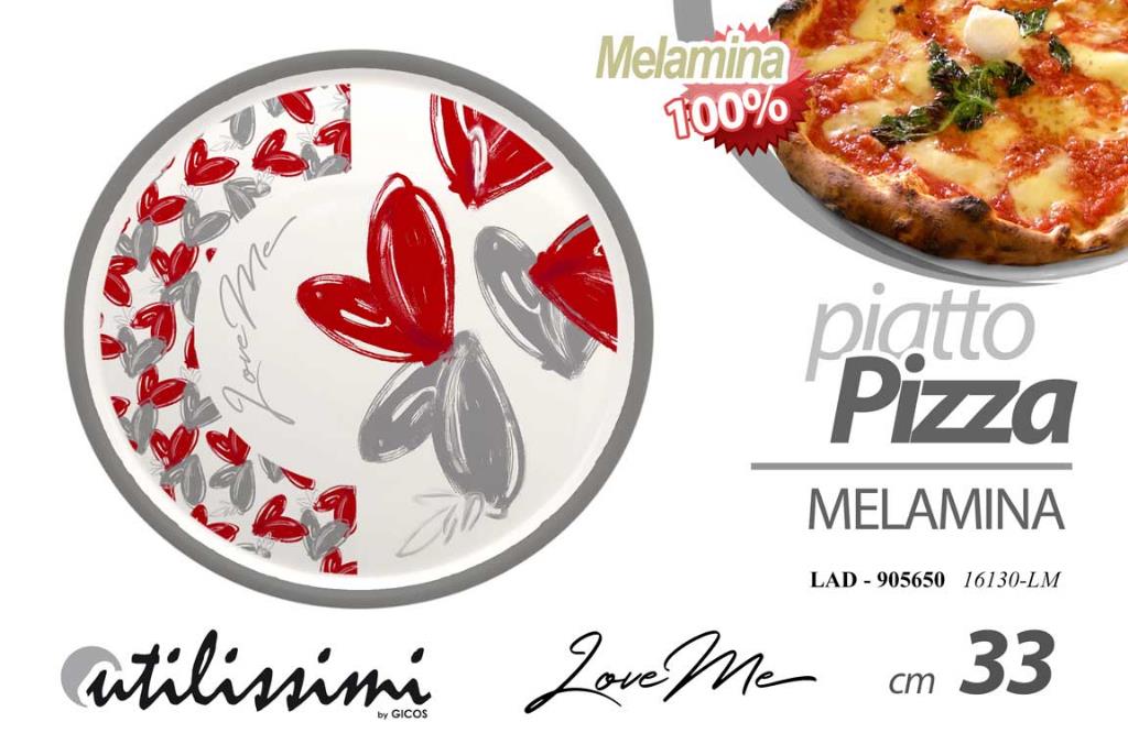 1 Pezzo Piatto Pizza in Melamina Loveme 33 cm