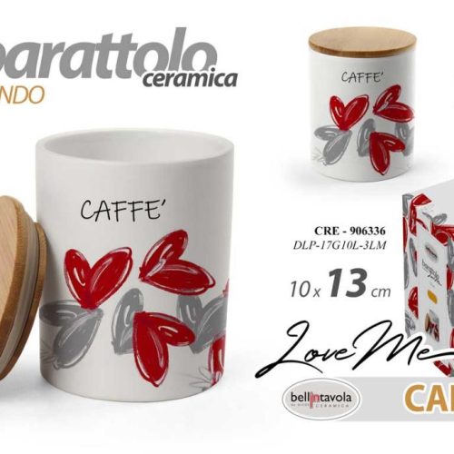 BARATTOLO CERAMICA LOVEME TAP/BAMBOO CAFFE' 13x10cm GICOS - immagine 1