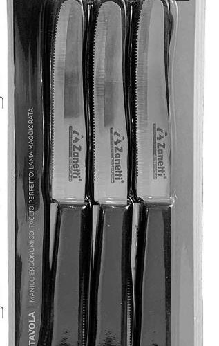 COLTELLI DAILY TAVOLA 6 pezzi NERI LAMA ACC. INOX ZANETTI - immagine 1