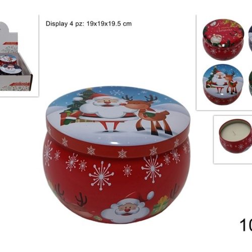 1 Pezzo Candela Cera Profumata in Barattolo Metallo Vari Decori - immagine 1