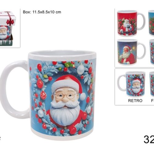 1 Pezzo Tazza Tazzone Latte in Ceramica Scatola Natalizia 325 ml Vari Decori - immagine 1