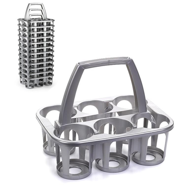 1 Pezzo Cestello Portabottiglie in Plastica Argento 6 Posti