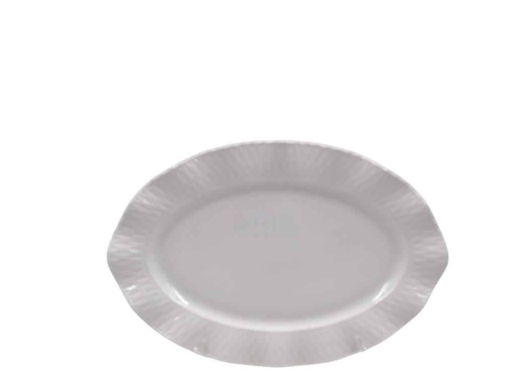 Piatto da Portata in Ceramica Ovale Bianco 32 x 21 cm