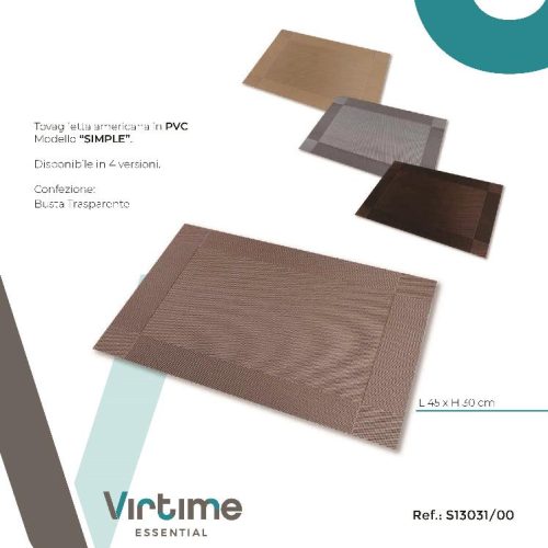 TOVAGLIETTA COLAZIONE PVC 45x30cm SIMPLE S13031/00 VIRTIME - immagine 1