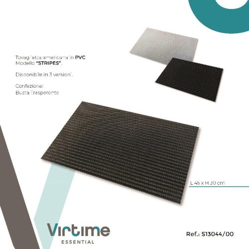 TOVAGLIETTA COLAZIONE PVC 45x30cm STRIPES S13044/00 VIRTIME - immagine 1