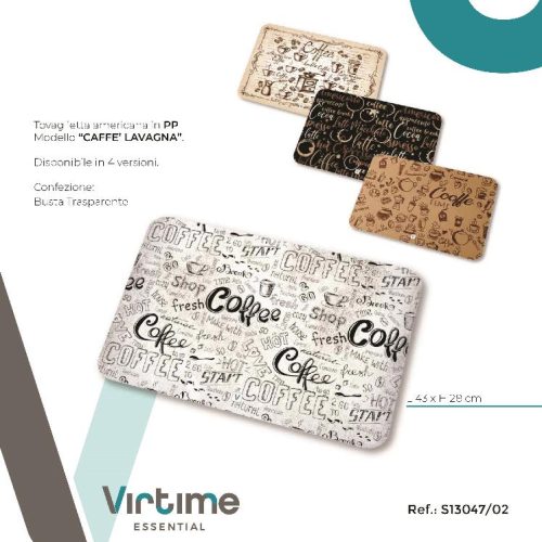 TOVAGLIETTA COLAZIONE PP 43x28cm CAFFE' LAVAGNA S13047/02 - immagine 1