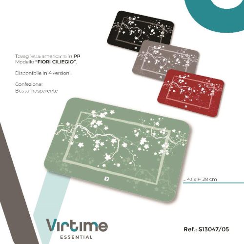 TOVAGLIETTA COLAZIONE PP 43x28cm FIORI CILIEGIO S13047/05 - immagine 1