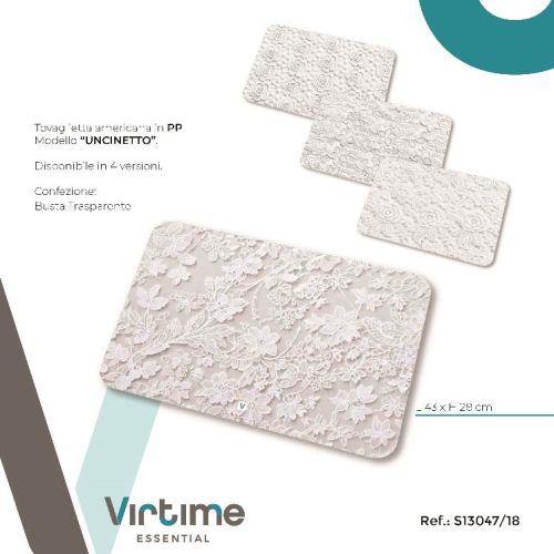 TOVAGLIETTA COLAZIONE PP 43x28cm UNCINETTO S13047/18 VIRTIME - immagine 1