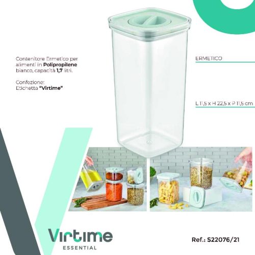 FRIGOBOX CONTENITORE ERMETICO PP 11,5x11,5x22,5cm S22076/21 - immagine 1