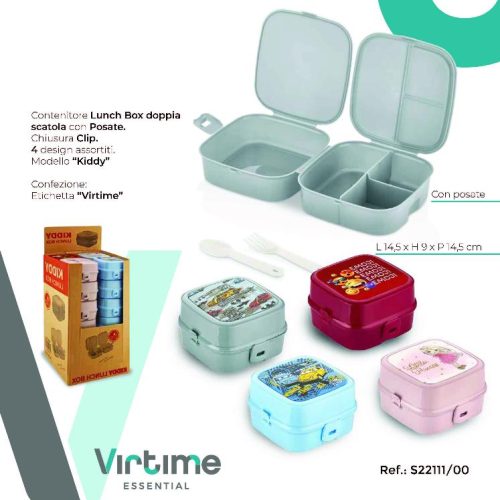 PORTAPRANZO LUNCHBOX BABY KIDDY C/CLIP e POSATE S22111/00 - immagine 1