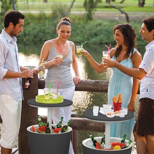 Keter Tavolino Cool Bar Portaghiaccio Grigio 49,5 x 84,5 x 49,5 Cm - immagine 4