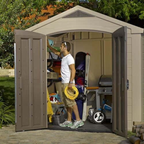 Keter Casetta da Giardino, Factor 8x6, Grigia, 256,5 x 182 x 243H cm - immagine 3