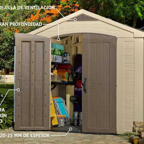 Keter K209875 Casetta da Giardino e Esterni, Factor 256 x 255 x 243 cm - immagine 3