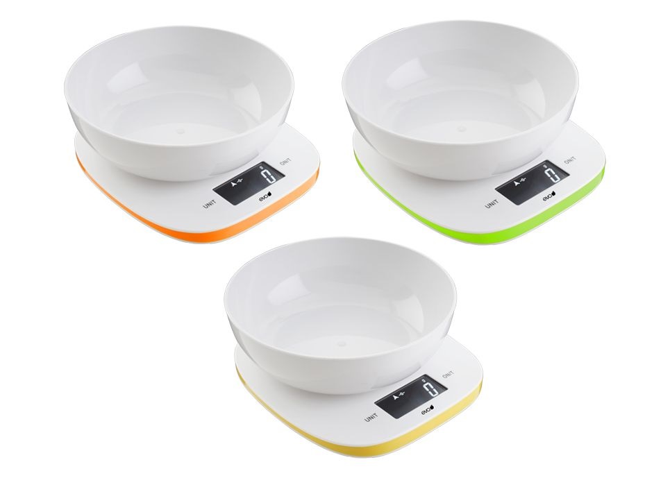 1 Pezzo Bilancia da Cucina Digitale con Ciotola Max 5 kg 3 Colori
