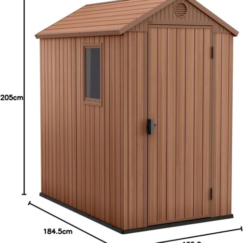 Keter Casetta da Giardino Darwin 4x4 Marrone 125,8 x 117 x 205 H cm - immagine 3