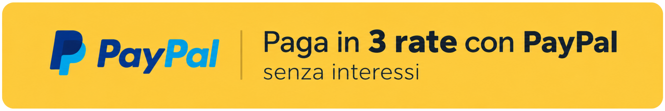 Banner PayPal - Paga in 3 Rate